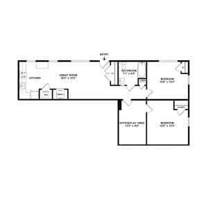 2.1a Accessible 2 Bedroom | 1 Bath 959 Square Feet $Call for Pricing