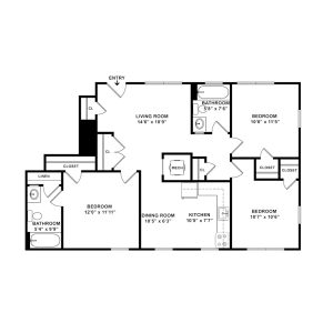 3.2a 3 Bedroom | 3 Bath 989 Square Feet Accepting HOC Housing Path Applicants