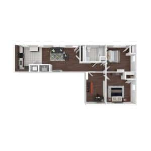 2.1a Accessible 2 Bedroom | 1 Bath 959 Square Feet $Call for Pricing