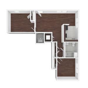 2.1b Accessible 2 Bedroom | 1 Bath 848 Square Feet $Call for Pricing